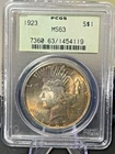 1923 Peace Dollar PCGS MS63 "Old Green Holder"