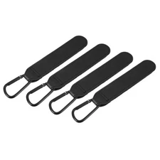 4 Pack Shopping Cart Hooks, Leather Shopping Cart Hooks, Black