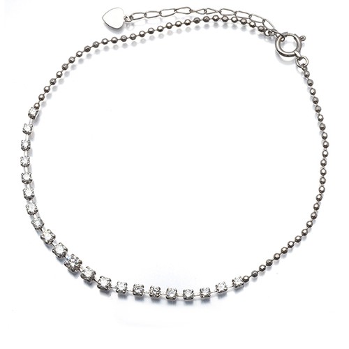 Diamond 1.00ct Anklet 18K 750 White Gold