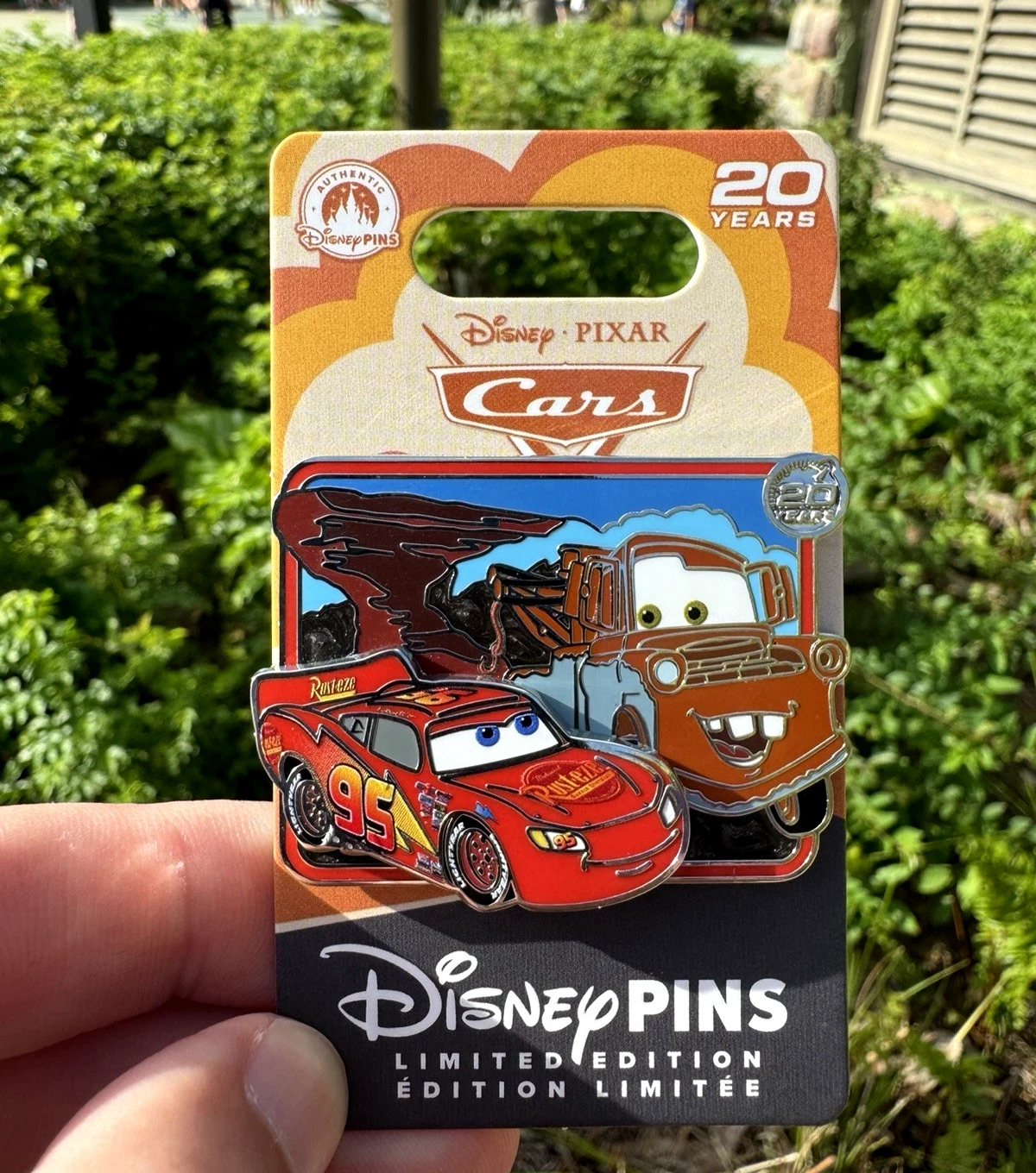 Disney Pin Cars Pixar Lightning McQueen And Mater 20th Anniversary 20 years LE