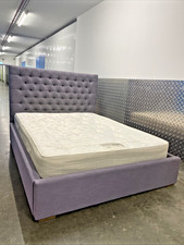 Feather and Black Juliette Tufted Kingsize ottoman storage bed