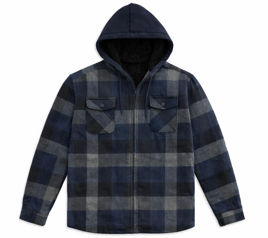 heekpek Herentrui met capuchon, geruit, sweatshirt, met ritssluiting