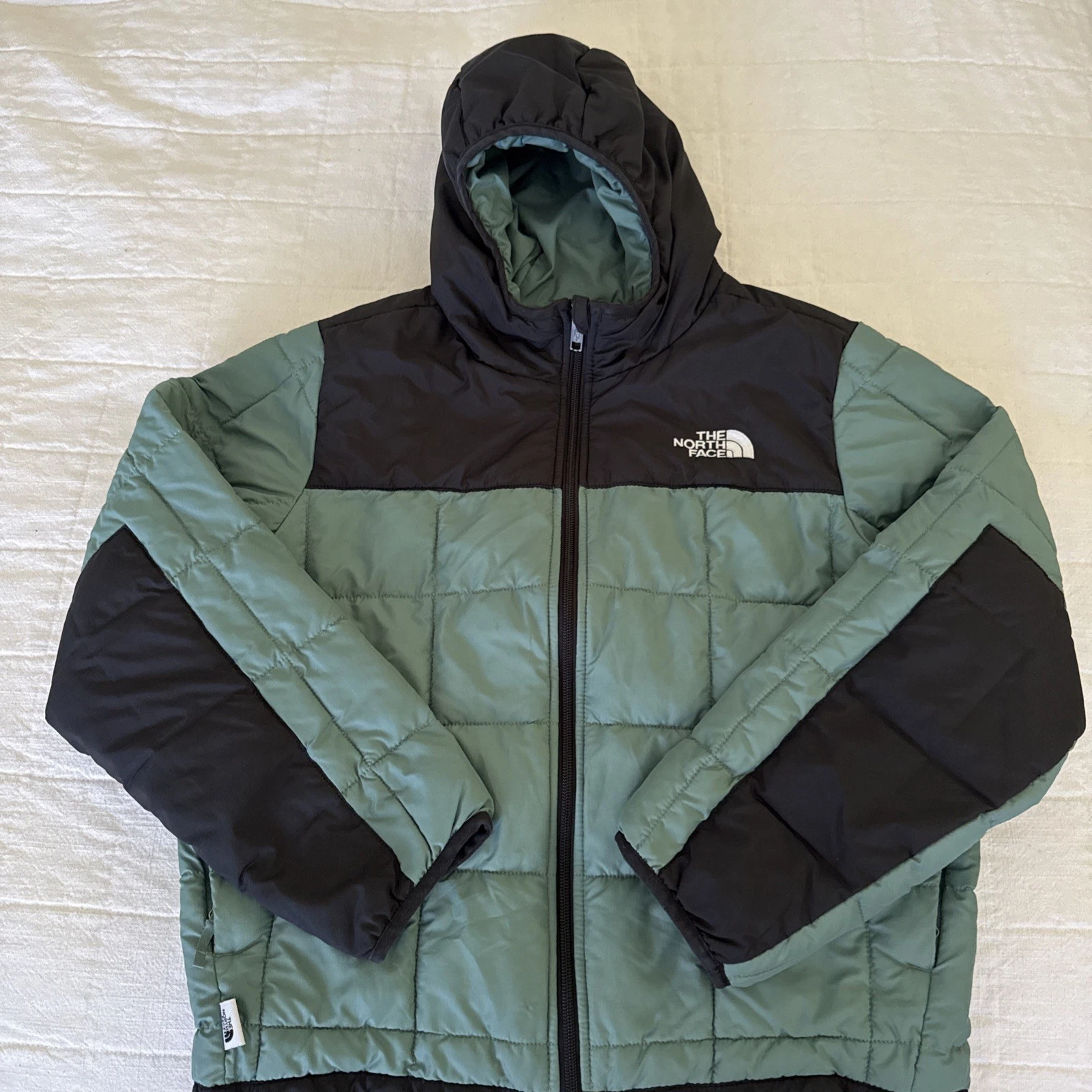 The North Face Black Boys / Girls Large Green Hooded Full-Zip Jacket