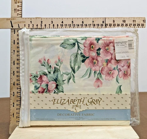 Elizabeth Gray Decorative Fabric 108" X 90" Misty Blue Multi Floral Cotton Blend - product listing photo