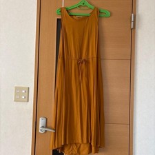 Uniqlo Sleeveless Dress Turndown Hem Adjustable Waist Summer Casual