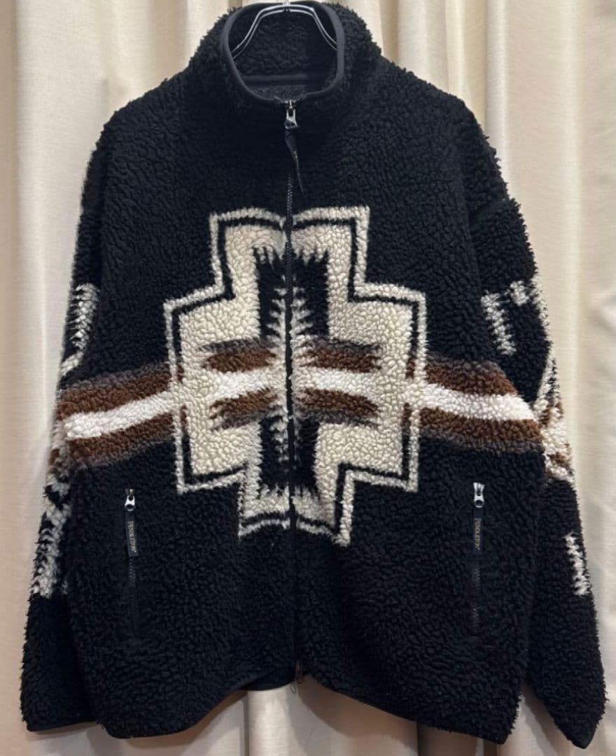 Pendleton Fleece Jacket L Native Pattern Warm Coz… - image 1