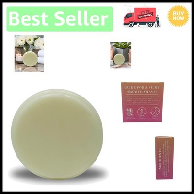 Unscented Shea Butter Shaving Soap Bar - Long-Lasting & Nourishing for Sensit...