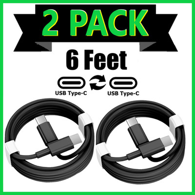 2 Pack 6ft USB C Super Fast Charger Cable USB Cord For Galaxy A14 15 25 35 55 75