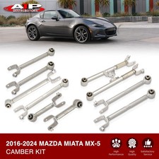 Silver Rear Adj. Suspension Camber Kit Toe Traction Arms For 2016-2024 Mx5 Miata