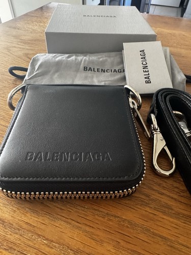 NWT Balenciaga Bondage Zip Around Square Wallet MSRP $549