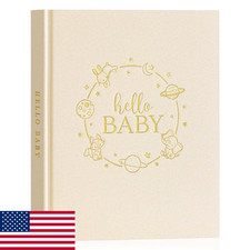 Lanpn Hello Baby Memory Book - Linen Hardcover Keepsake for Boy  Girl