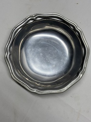 Vintage RWP Wilton Armetale Columbia PA Scalloped Edge Soup Bowl Pewter 7''