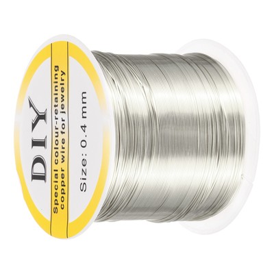 0.4mm Craft Wire Beading Copper Wire for Jewelry Make Supply(Silver)-328 ft