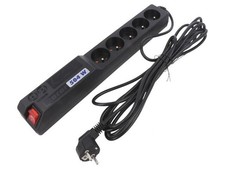 ACAR 504W 5M Steckdosenleiste: Absichernd Buchsen: 5 250VAC 10A schwarz HSK DATA