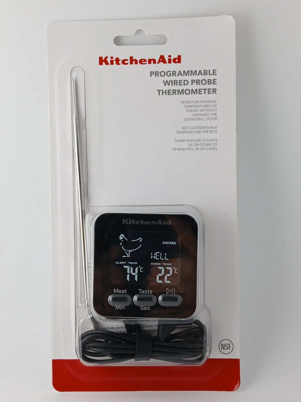 KitchenAid Digital Kitchen Thermometer With Timer and In-Oven Probe - BNIB
Opens in a new window or 