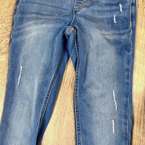 Justice Girls Size 12 Slim Distressed Pull On Jeans Leggings Jeggings Mid Rise - Picture 2 of 6
