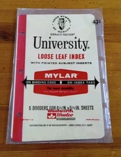 5 LOOSE LEAF INDEX DIVIDERS Heavy Duty Durable Mylar Reinforced Edge 8.5 x 5.5"