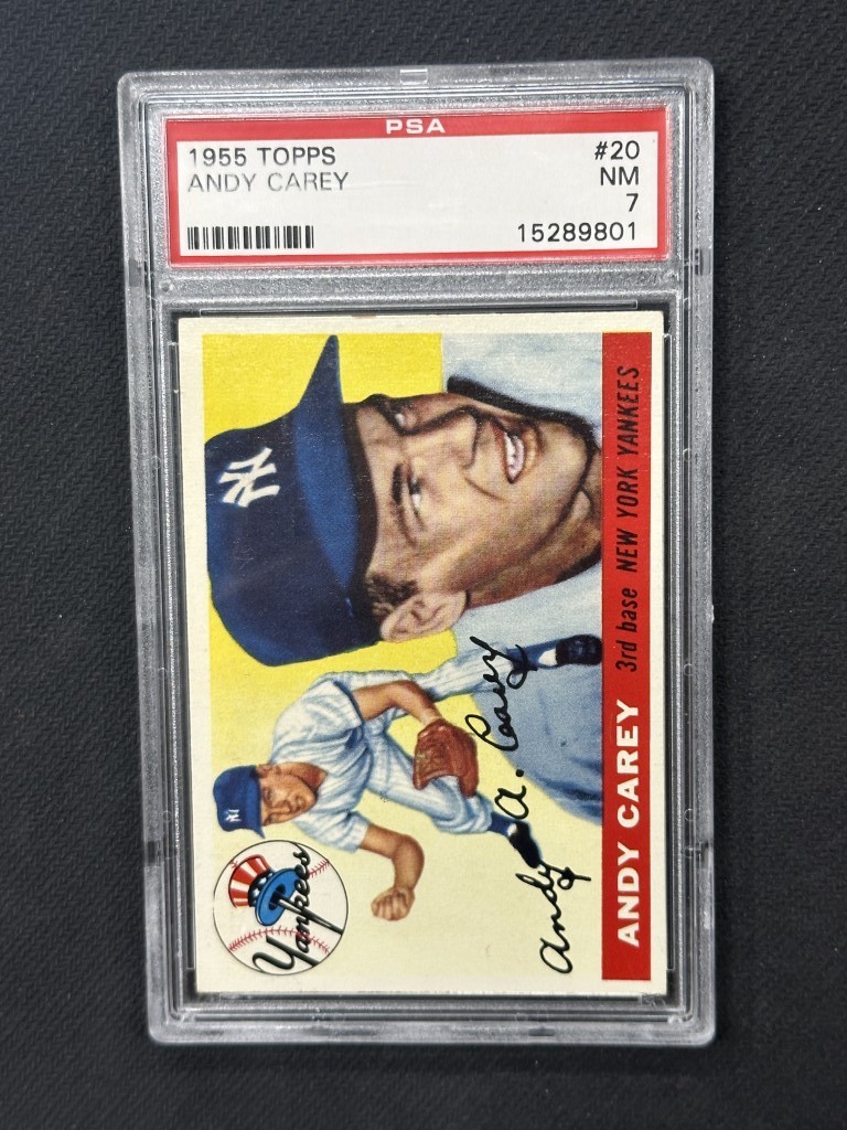 Andy Carey 1955 Topps Centered PSA 7 NM Yankees #20