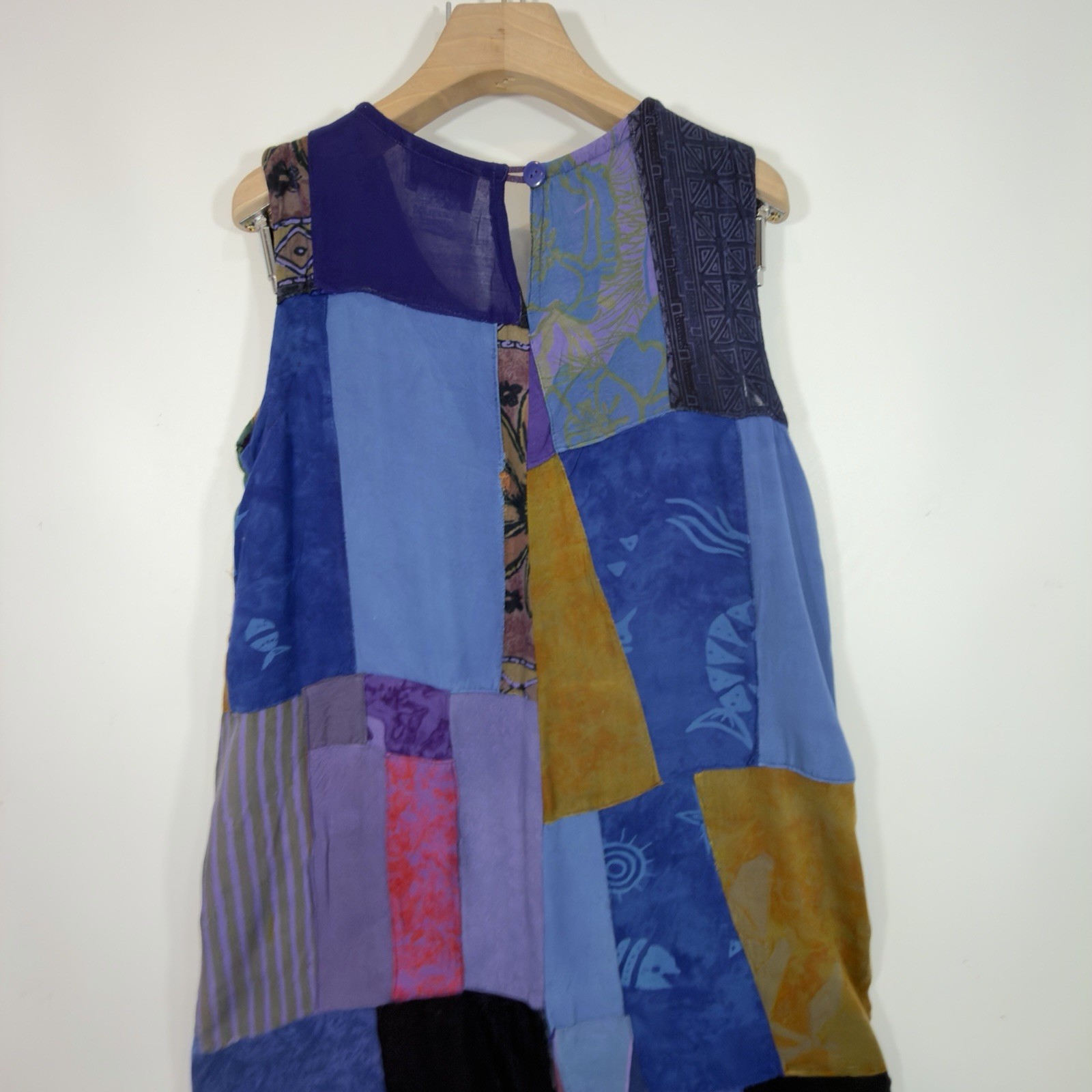 Vintage 90s Silver Stream Boho Patchwork Rayon Ma… - image 8