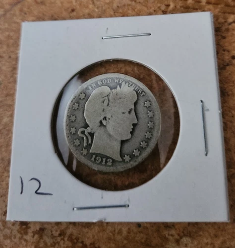 1912 p circulated Barber quarter