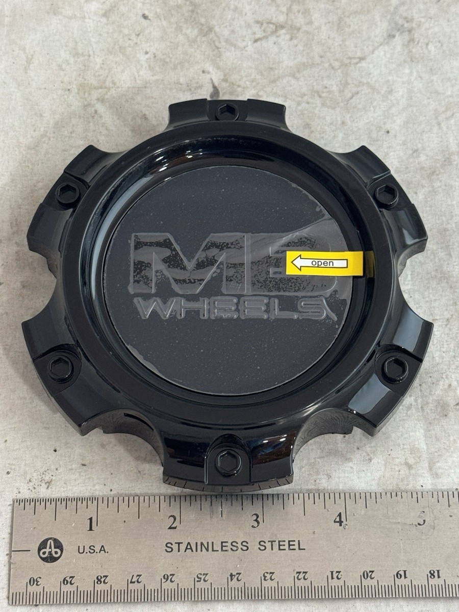 NEW MB Motoring Gloss Black Wheel Rim Hub Cover 6 Lug Cap