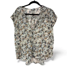 Liz Claiborne Floral Button Up Blouse- Size XLarge