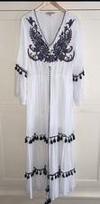 GD Golden Days Paris White Boho Maxi Dress Medium