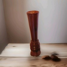 VINTAGE Small Handmade Turned Wood Bud Vase Bud Vase 8 1/2" Tall