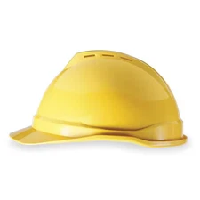 Msa Safety 10034020 Hard Hat, V-Gard(R) 500, Polyethylene, 4 Point Ratchet,