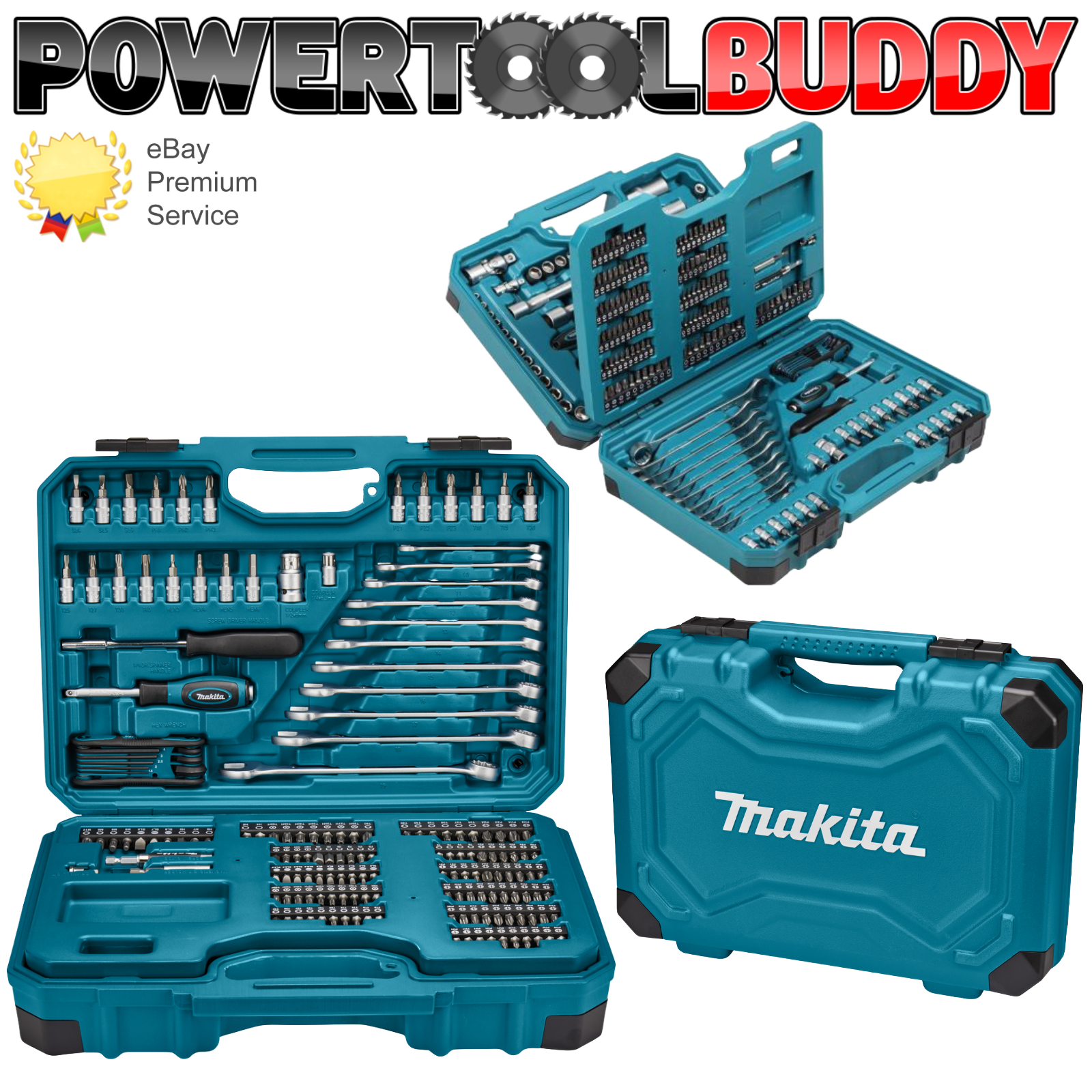 Makita E-10883 221 Piece General Maintenance Kit Spanner Socket Screwdriver SET
