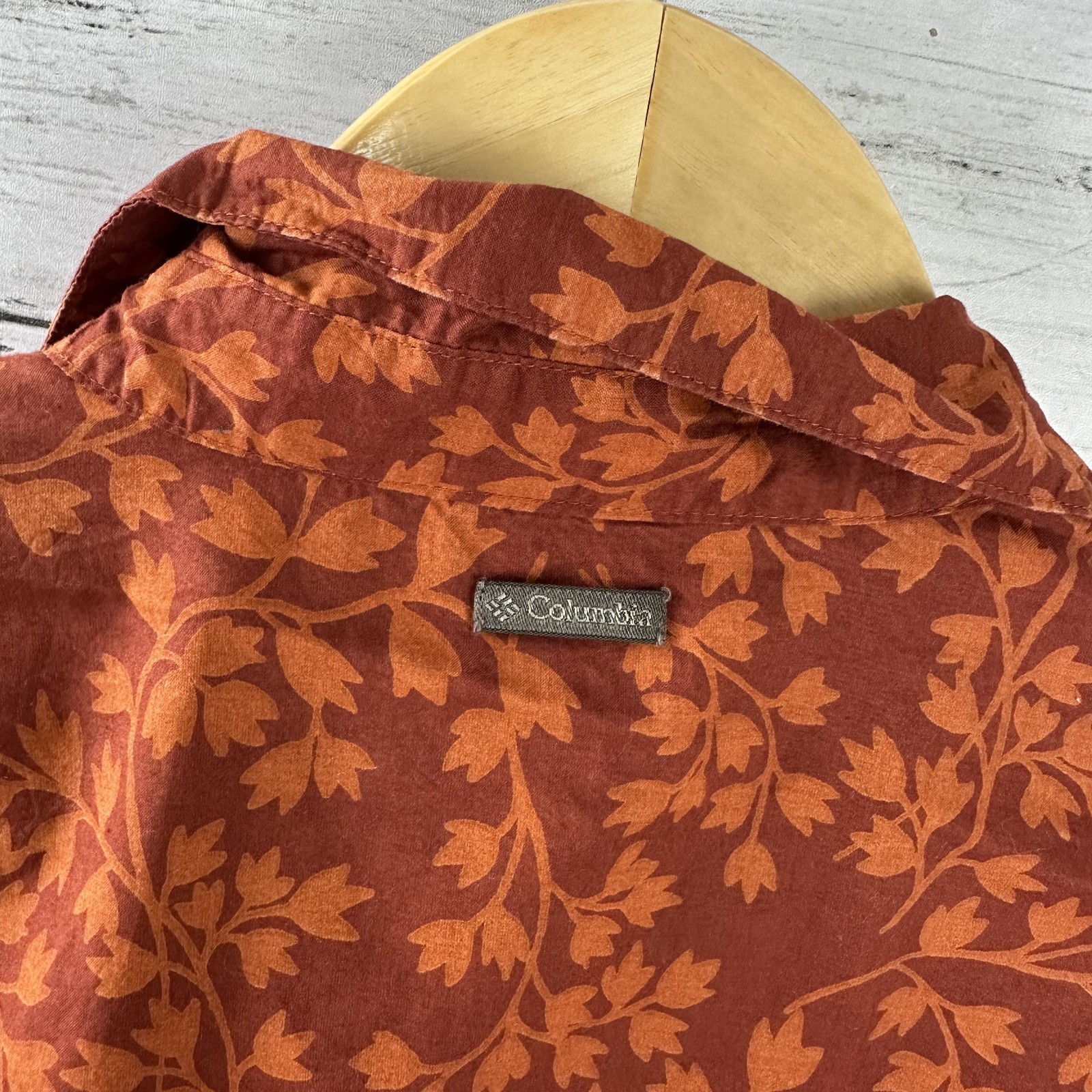 Columbia Shirt Womens Medium Long Sleeve Button Up outdoor Orange thumbnail 7