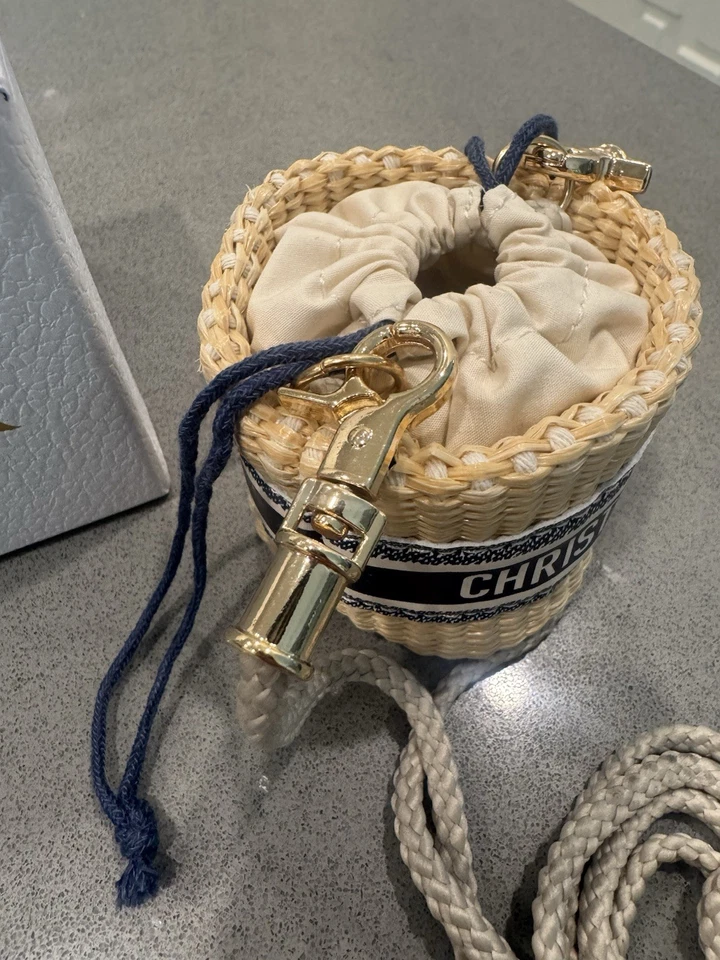 Christian Dior Straw Pouch Mini Shoulder Bag VIP Limited Novelty Box New - Image 3 of 4