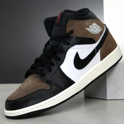Nike Air Jordan 1 Mid Black Palomino Phantom DQ8426-007 Men's Shoes NEW