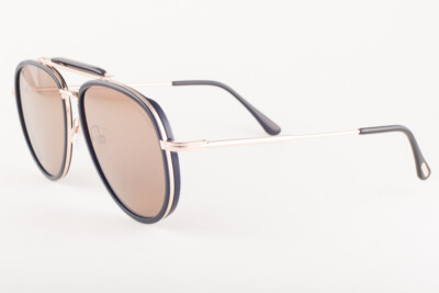 Tom Ford TRIPP 666 Shiny Black Gold / Brown Sunglasses TF666 01G 