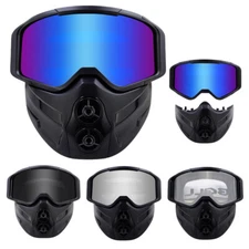 Motorcycle Goggles With Removable Face Mask Motocross Dirt Bike Racing Glasses