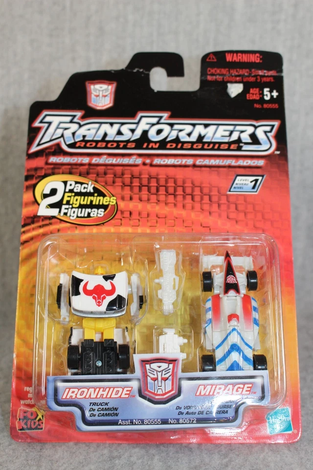TRANSFORMERS 2-Pack Ironhide Mirage Hasbro 2001 Fox Kids New Sealed Figure Set - Bild 3 von 4