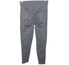 Seamless Flow Scrunch Butt Side Ribbed Butt Lifting Ankle Leggings Gray Sz Small