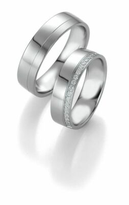 Fedi Nuziali Breuning Platino Design Collezione 9074/9075 IN