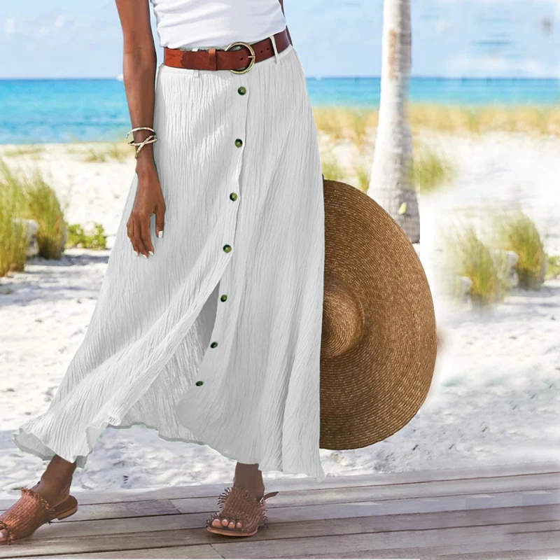 Hemp cotton maxi skirt cheap