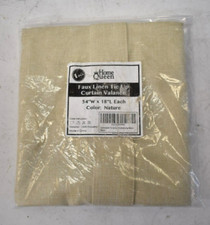 Home Queen Tie Up Faux Linen Tie Up Curtain Valance Nature Colored 54" x 18"