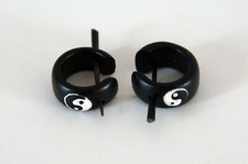 2x 0recchini semplici IN LEGNO DI COCCO YINYANG UOMO DONNA RAP TRIBALE