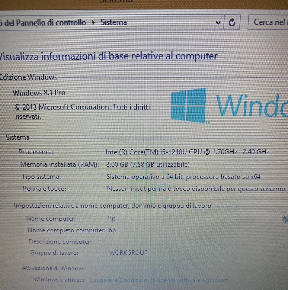 HP PROBOOK 430 G2 13,3" INTEL i5-4210U 1,70 GHz 8GB RAM 250GB SSD WIN 8.1 USATO - Imagen 2 de 4