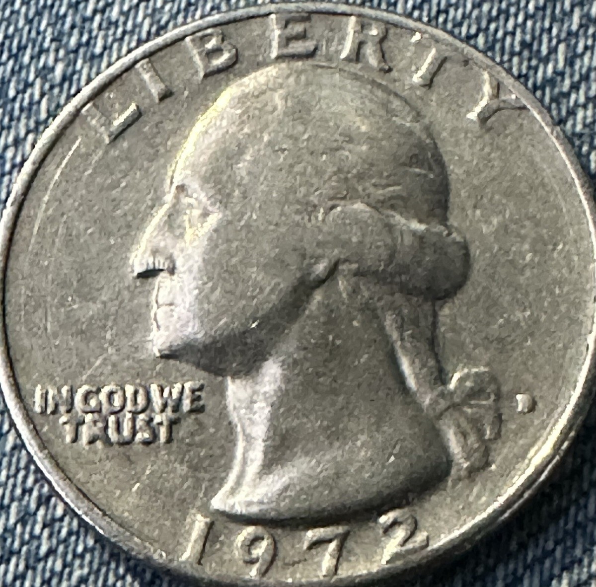 1972 “D” Washington Quarter, Filled In Mint Mark, DDO, DDR