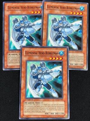 YUGIOH ELEMENTAL HERO BUBBELMAN DP1-EN009 1ST COMMON X3 (NM)