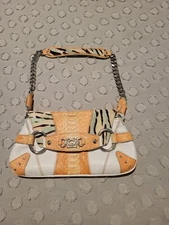 Giudi Shoulder Bag Purse, White Leather
