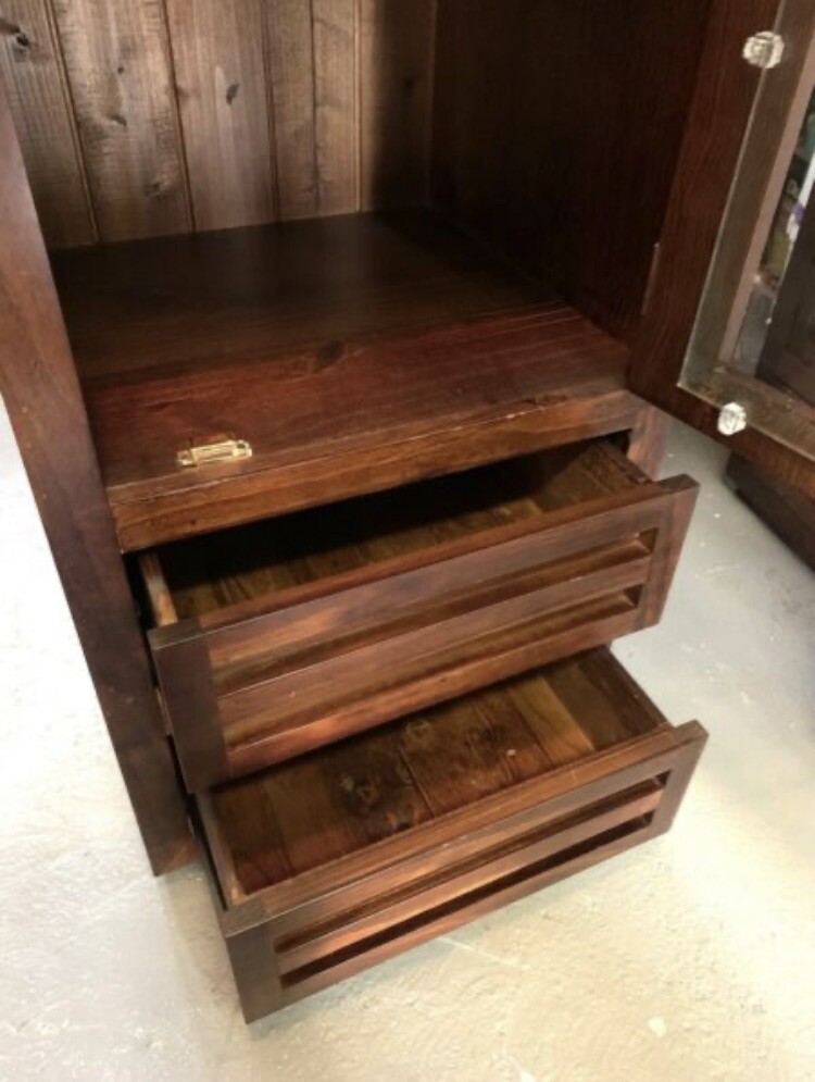 Timber x2 with Shelves, Drawers and GlassDoor eBay