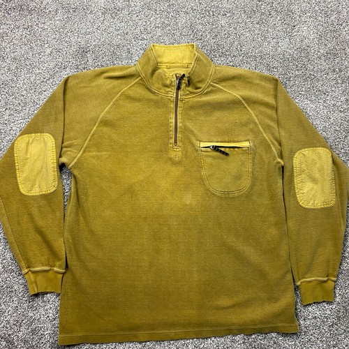 Cabela's Pullover Herren 3XL 1/2 Zip Ellenbogen Patch Safari Rustikal Outdoor Wandern