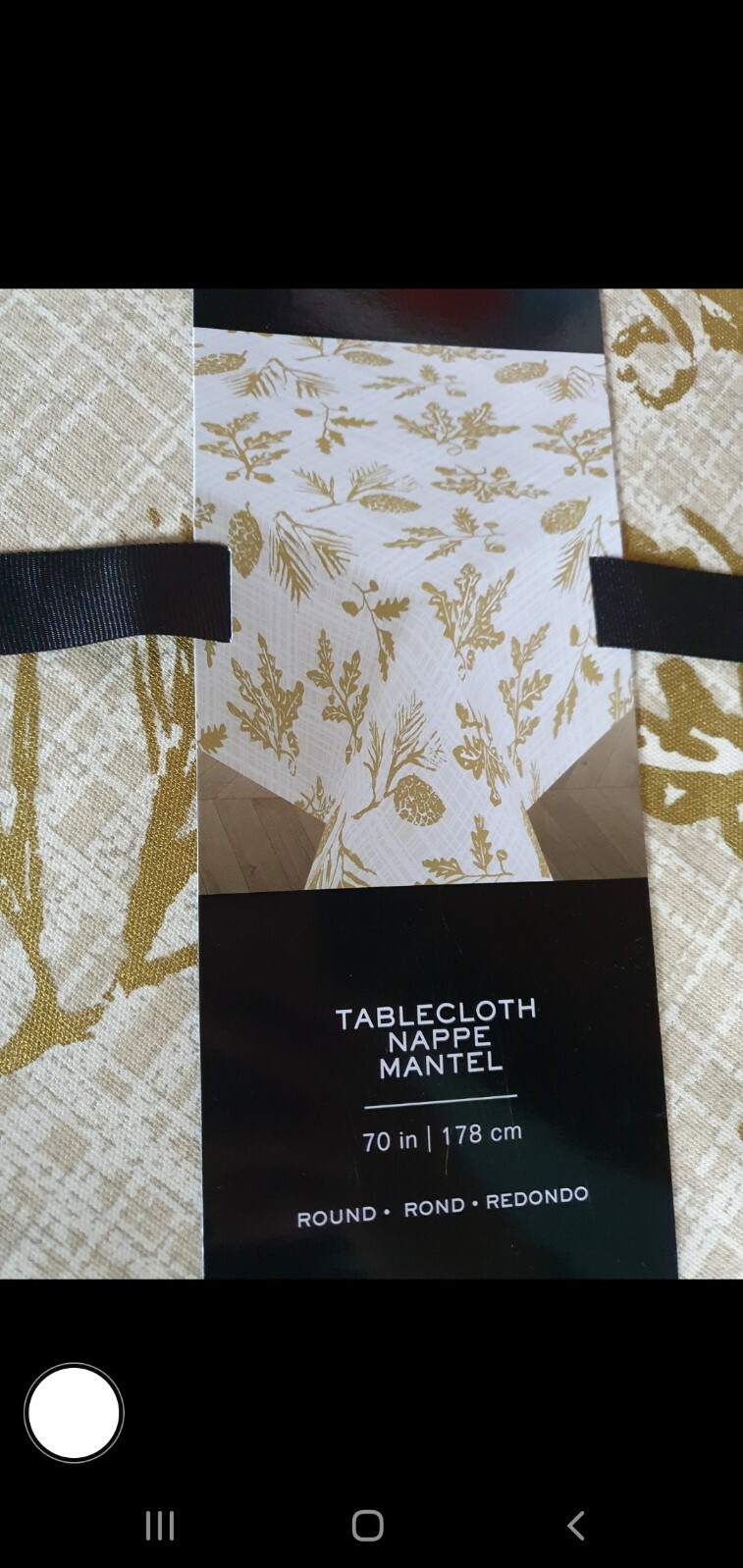 RALPH LAUREN GOLD CHRISTMAS Round TABLECLOTH 70" / 178cm Diameter SEATS 46 NEW eBay