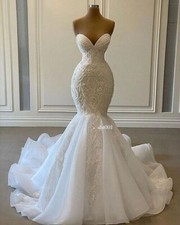 Sexy Sweetheart Mermaid African Wedding Dresses Luxury Beaded Embroidery