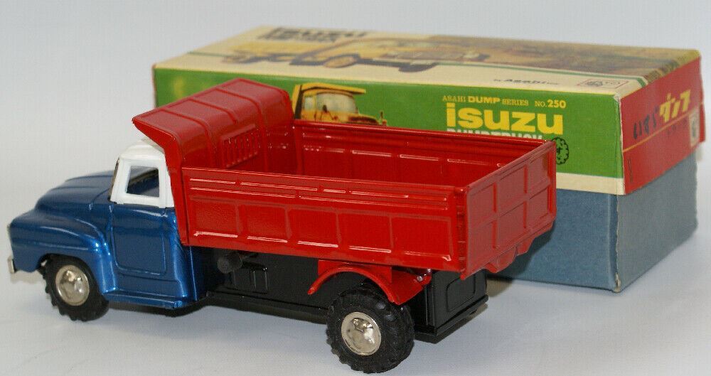 Vintage ASAHI ATC Japan Tin Friction ISUZU DUMP TRUCK Toy